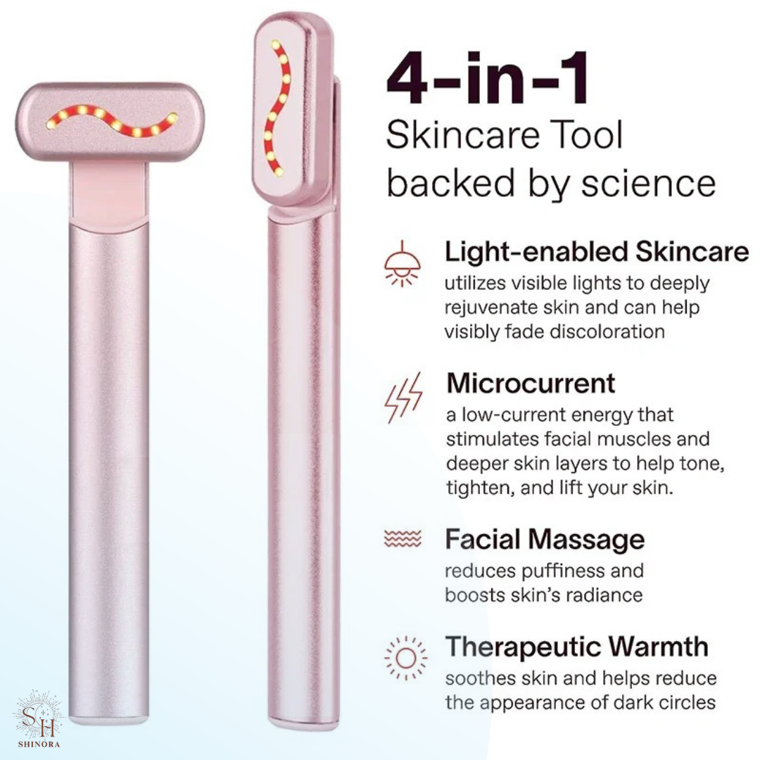 GlowLift 4-in-1 Red Light Therapy + Microcurrent Facial Wand